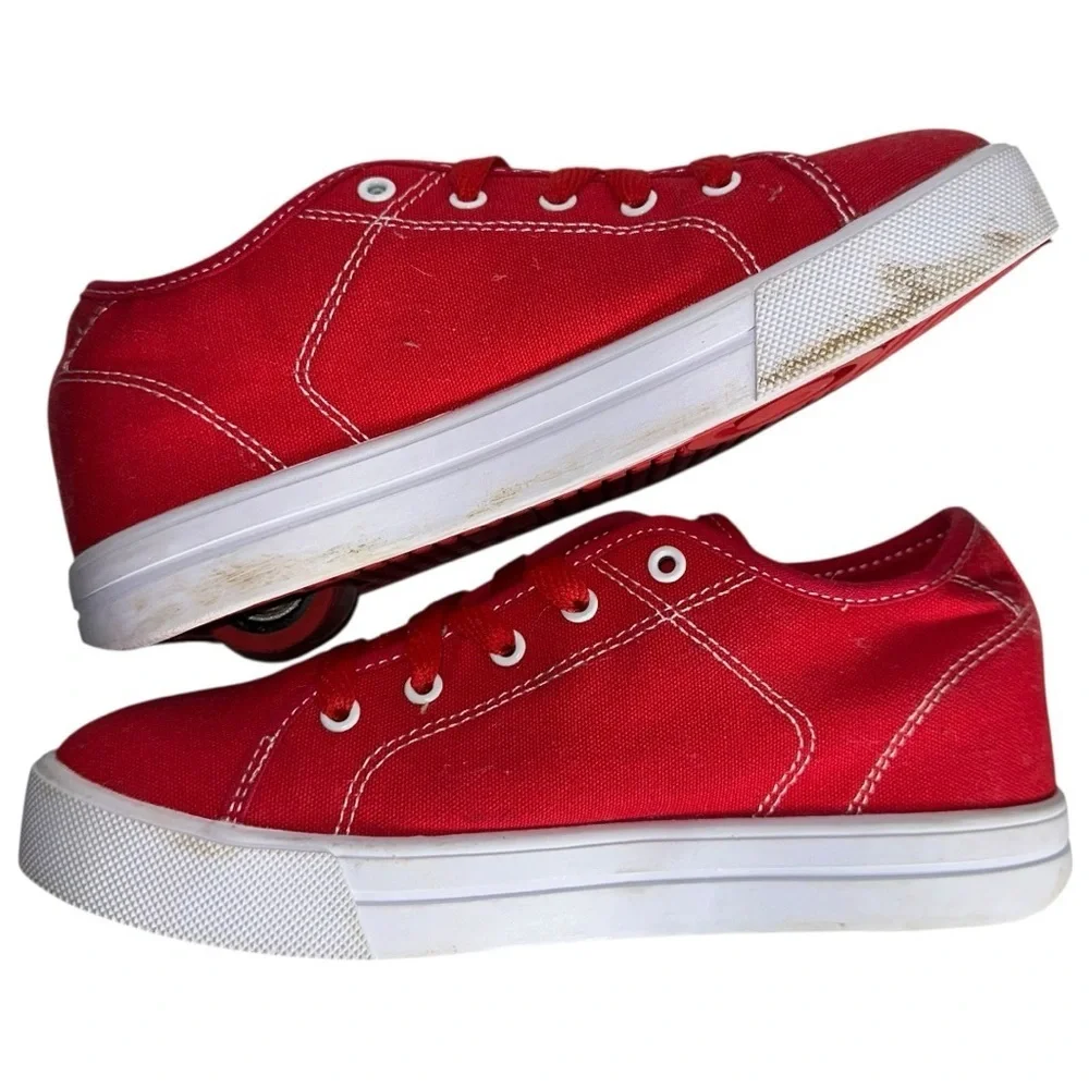 Heelys Youth Sz 6 Red Pro 20 Canvas Lace Up Wheeled Roller Skate Shoes HES10456